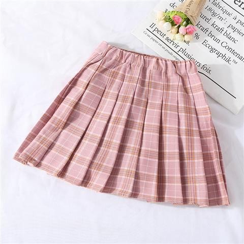 Girls Skirts Autumn Vintage Pleated Plaid Skirts School Teenage Girl Spring Kids Skirt Children Clothes 3 4 6 8 10 12 14 Years