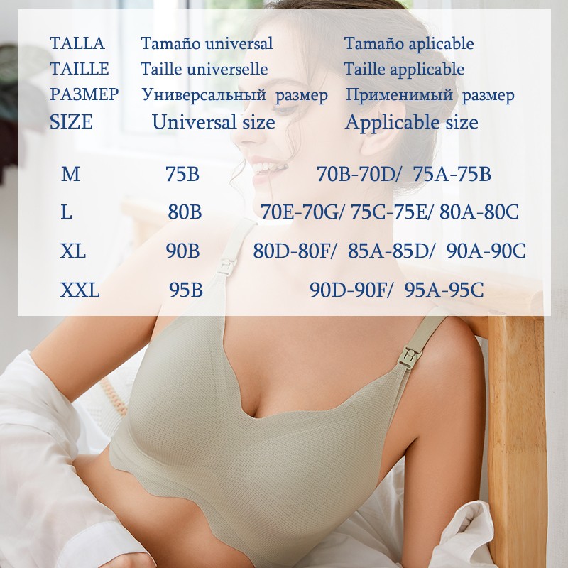 Seamless Nursing Bra for Women Ultra Comfort Support Breastfeeding Vest Bralette Wireless Removable Bra Pads V-Neck Clothes