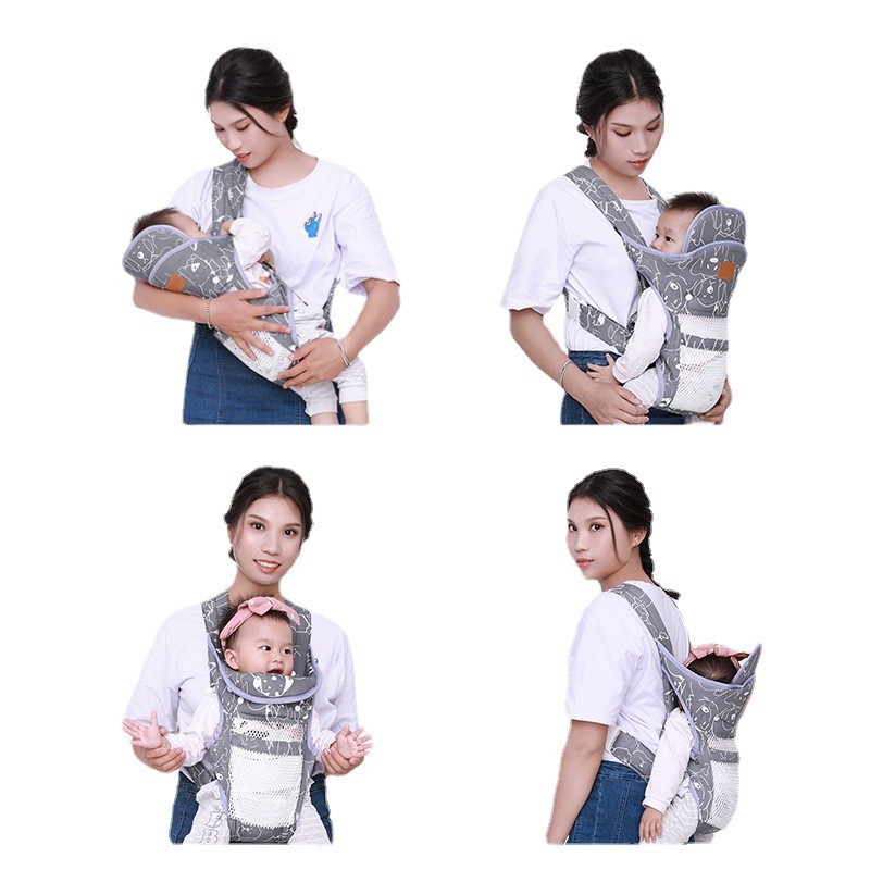 New Baby Carrier Double Shoulder Mesh Breathable Soft Multifunctional Mother Sling Wrap Baby Kangaroo Adjustable Safety Carrier