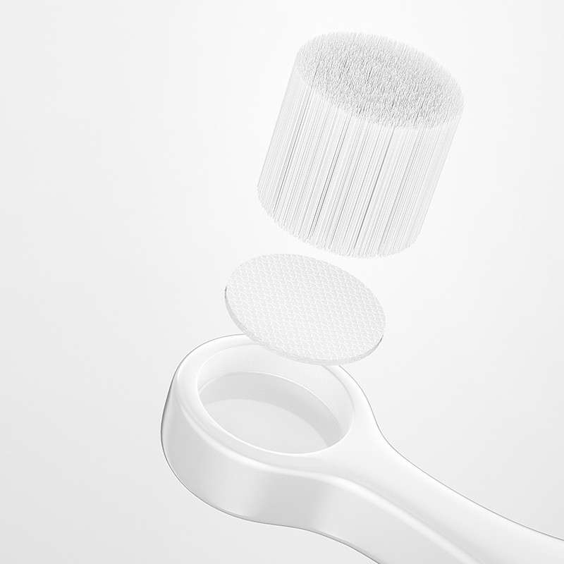 Baby Toothbrush with Ring Handle and Round Head 0.08mm Soft Bristles Safe Material Non-slip Design Protect Baby Teeth