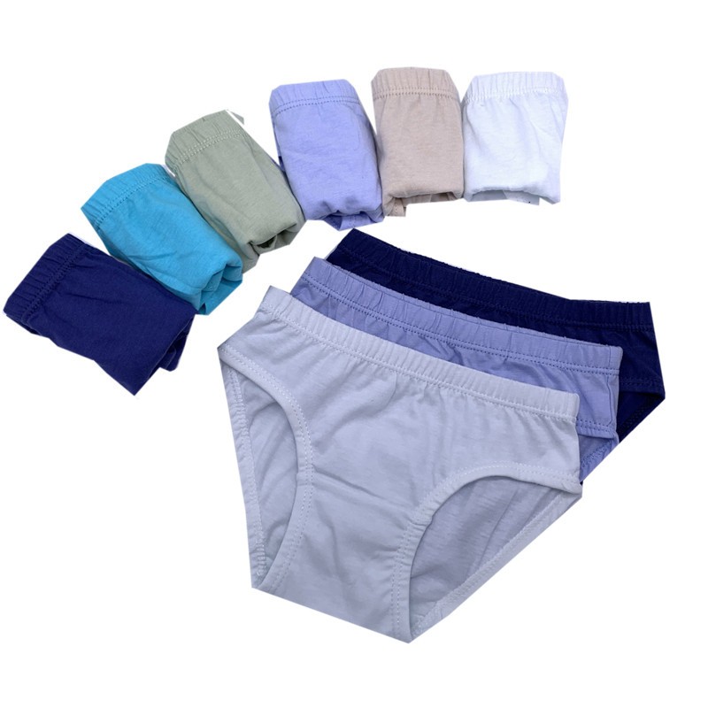 12pcs/lot pure color boys panties cotton underwear pants kids briefs clothes children pants