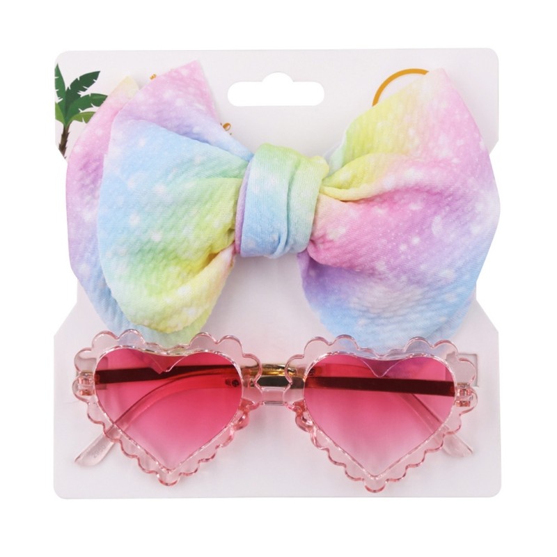 2pcs Newborn Photography Props Sunglasses Headband Set Baby Infant Photo Hair Band Glasses Sunglasses Kit