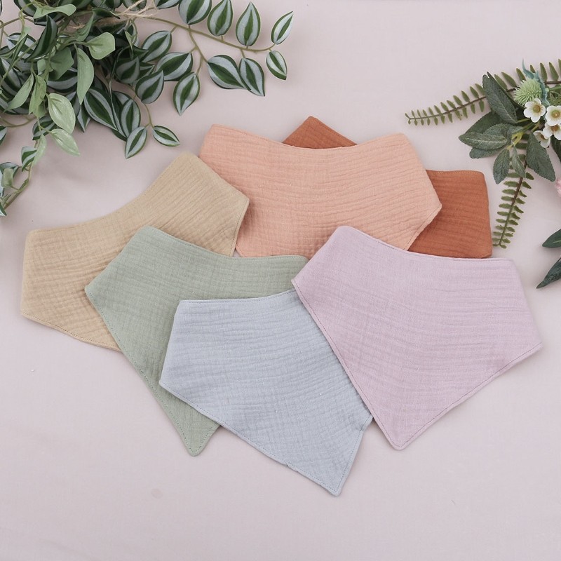 Baby Boy Cotton Bib Newborn Solid Color Triangle Scarf Feeding Saliva Towel Bandana Burp Cloths Boys Girls Shower Gifts