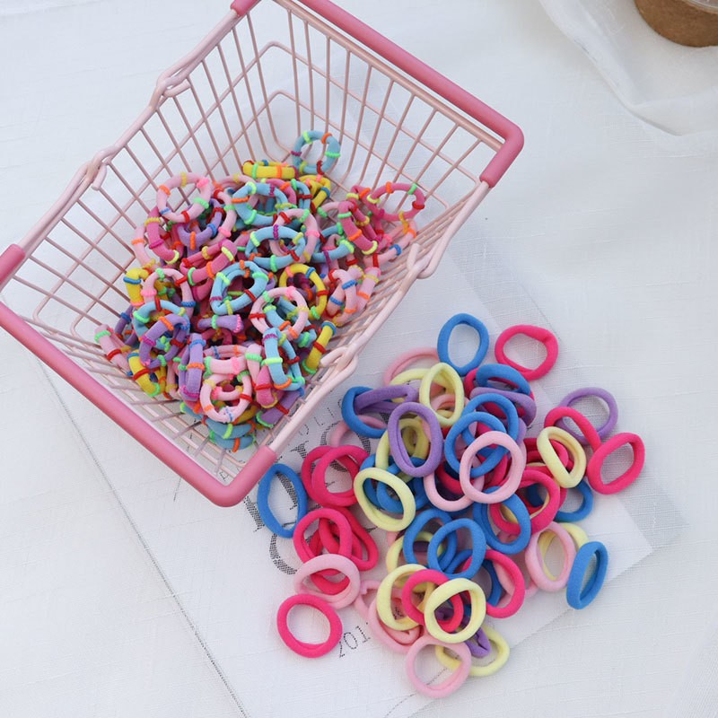 50/100pcs Colorful Girl Hairband Children Headband Small Elastic Hair Bands Scrunchy Baby Rubber Band Nylon Hair Accessories Toddler