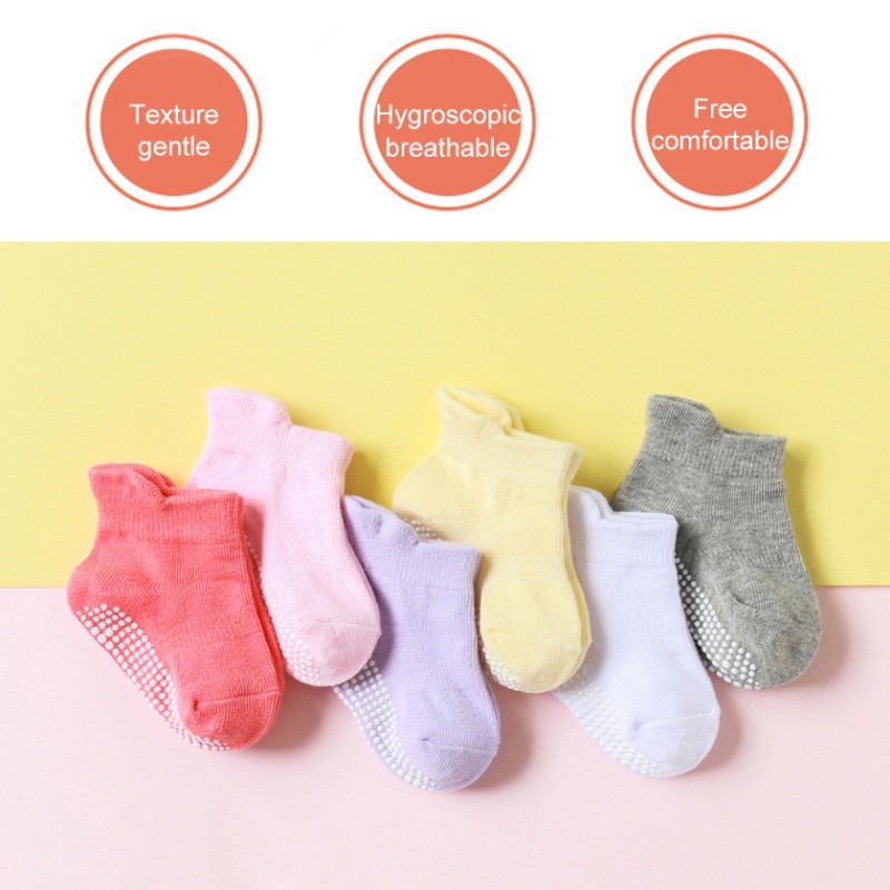 6pairs/lot Non-slip Baby Floor Socks Baby Floor Socks Baby Girls Boys Ankle Socks Non-slip Anti-slip Socks for Baby