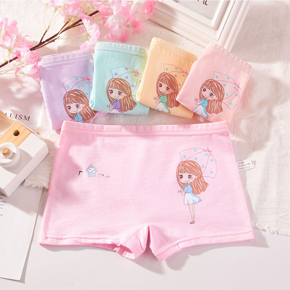 Girls Panties Kids Underwear Cotton Children Briefs Cute Cartoon Short 5pcs/lot