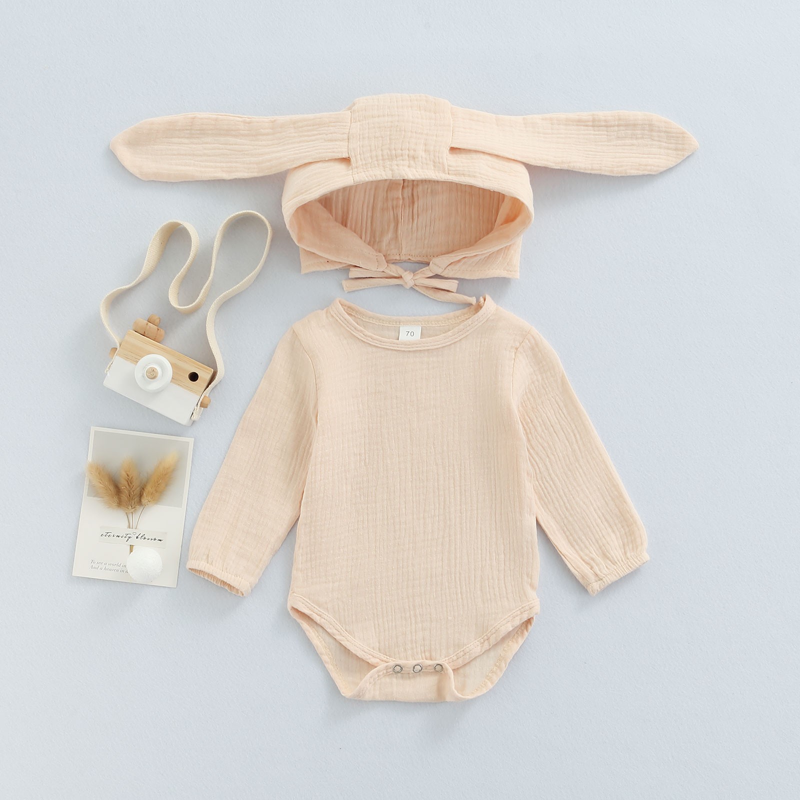 Ma & Baby 3-24M Newborn Infant Baby Boys Girls Bunny Romper Long Sleeve Jumpsuit Long Ear Hat Autumn Spring Easter Clothes D84