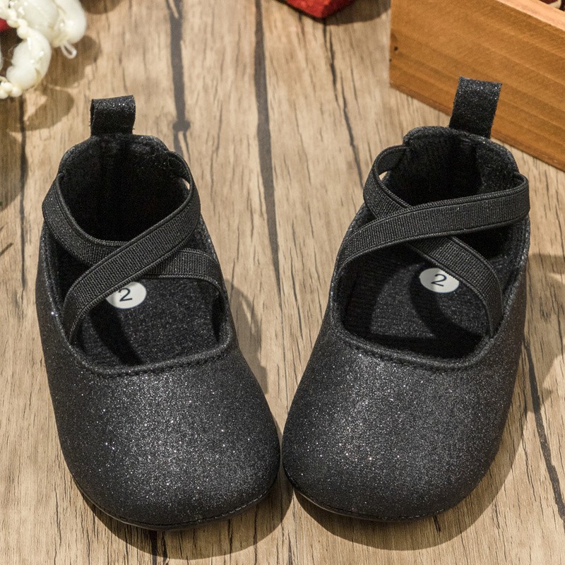 New Baby Shoes Baby Girl Shoes Bling Princess Gold Toddler Shoes Anti-slip Flat Rubber Sole Newborns First Walkers Infant Shoes