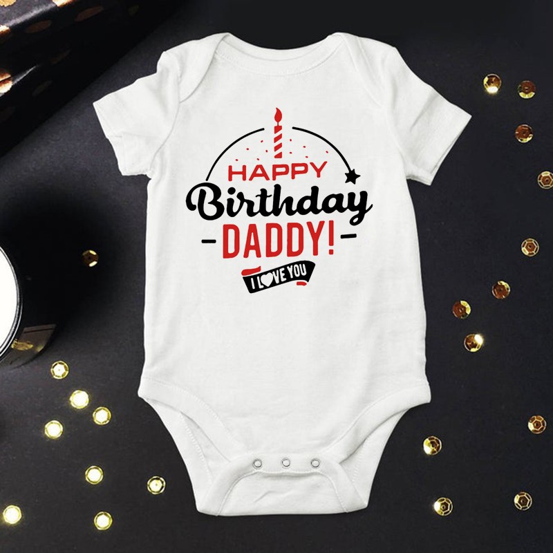 2021 Funny Happy Father's Day Mother Grandma Grandpa Baby Bodysuit Newborn Boys Girls Summer Short Sleeve Casual Wear