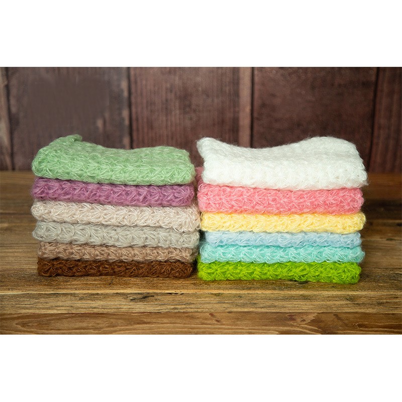 Newborn Photography Accessories Knitted Fleece Blanket Newborn Hat Newborn Photography Props Photo Studio Accessories