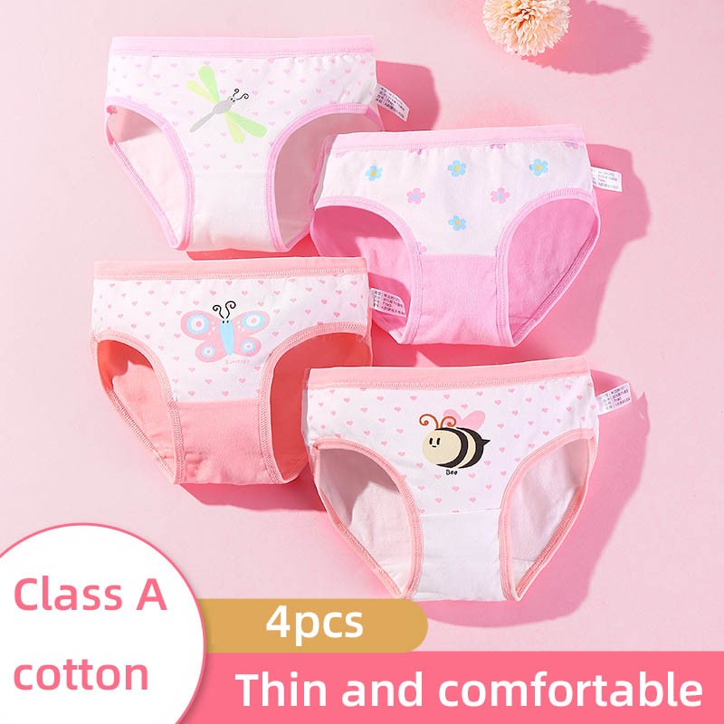 4 Pieces/Lot 2-12Y Children Underwear Cotton Girls Panties Cute Pattern Kids Boxer Briefs Child Soft Girl Pants safety pants