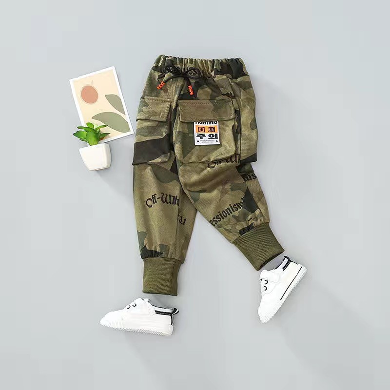 1-7 Years Boys Camouflage Print Pants Fashion Tracksuits With Elastic Belt Kids Fashion Spring-Autumn 2020 New Collection