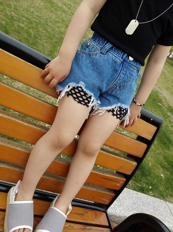 Dropshipping 2-7Y 2022 Baby Girl Summer Ripped Jeans Kids Denim Shorts For Kids Short Trousers