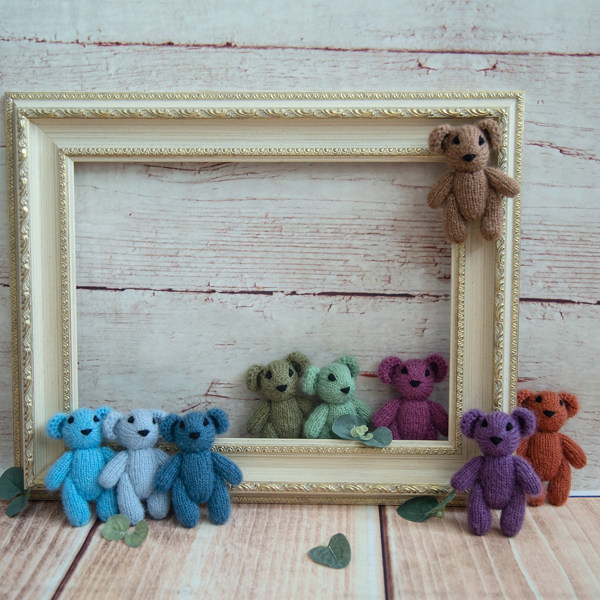 Newborn Teddy Bear Knit Mohair Animal Stuffer Photography Props Crochet Baby Photo Shoot