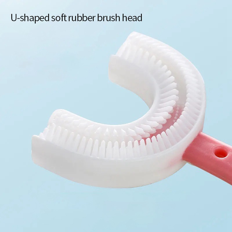 Kids Baby U-Shape Toothbrush Food Grade Silicone Infant Toothbrush 360 Degree Baby Oral Care Cleaning Guide