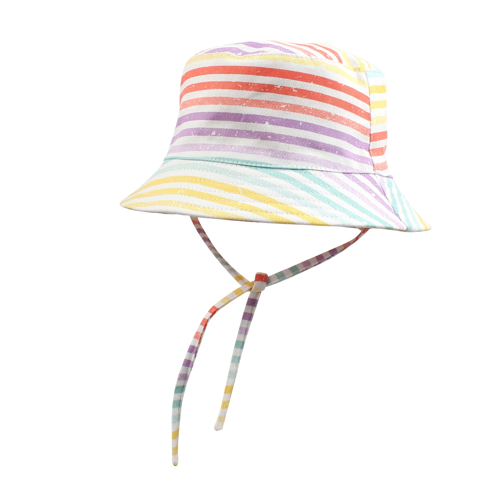 Spring Summer Children's Sunshade Bucket Cap Colorful Big Brimmed Baby Cotton Casual Hat