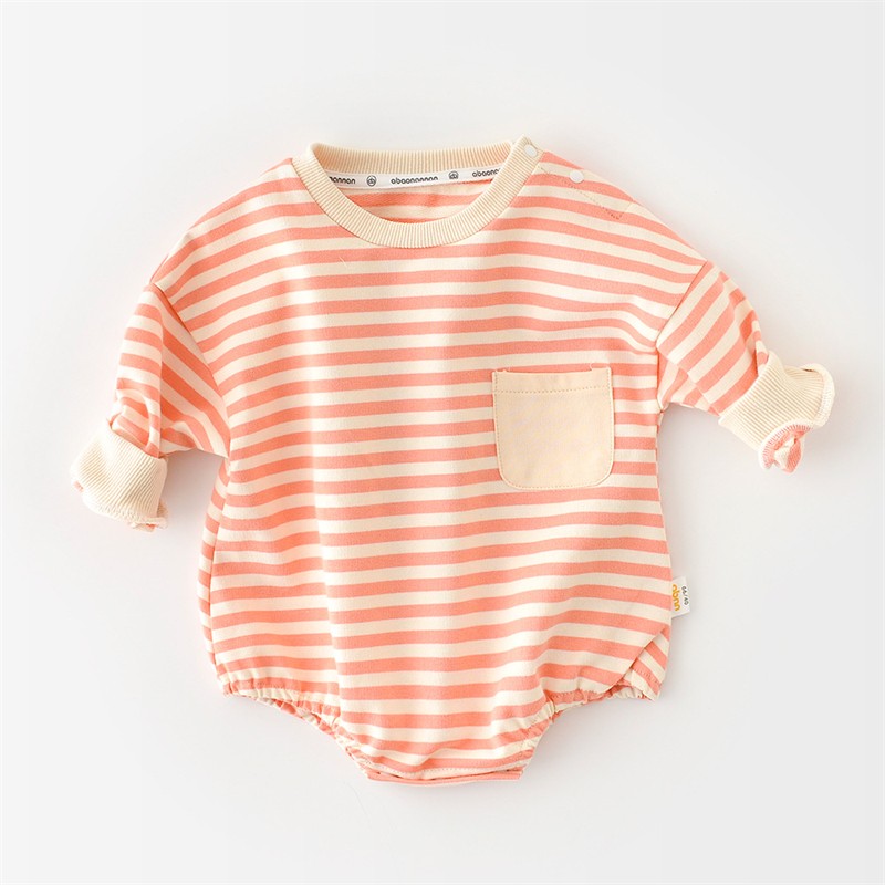 Newborn Casual Underwear 2022 Spring Infant Rompers Outdoor Kids Long Sleeve Stripe Jumpsuits Baby Boys Girls One Piece Clothes