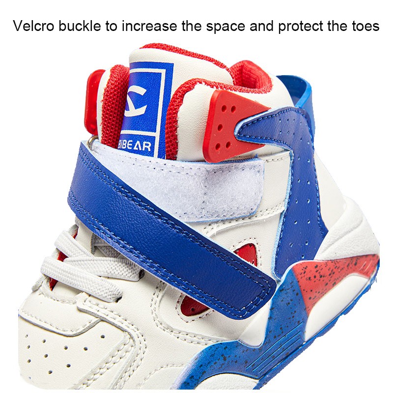 Children's sports shoes non-slip wear-resistant children's shoes microfiber leather boys basketball shoes damping kids sneakers