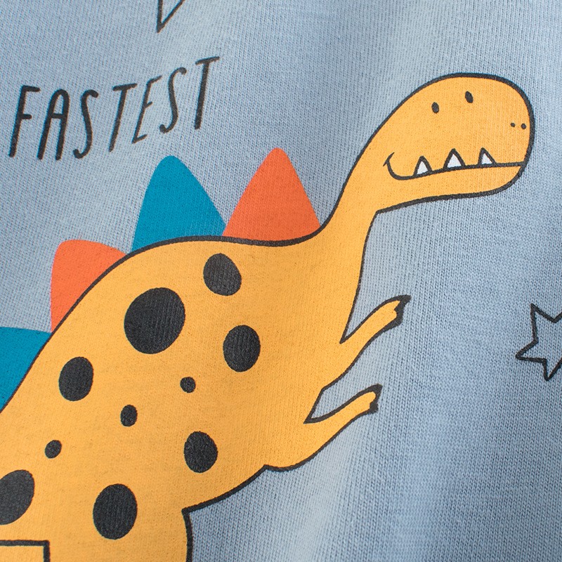 Baby Boys Cartoon T-Shirt Autumn Long Sleeve Dinosaur Print Boys Tops