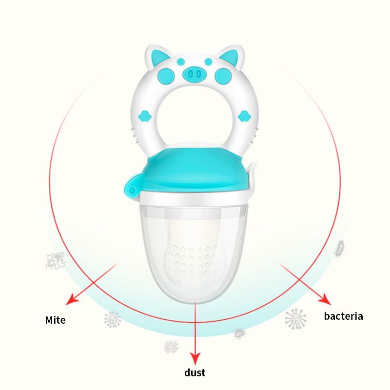 Baby Pacifier Feeder Cute Cartoon Baby Fresh Food Teether Infant Handle Fruit Feeding Nipple Bitable With Chian Pacifier