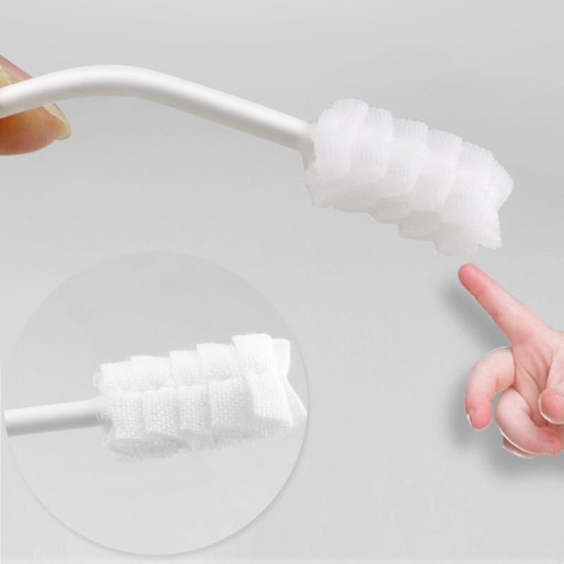 30pcs/box Baby Tongue Cleaner Disposable Gauze Toothbrush Paper Applicator Infant Oral Cleaning Brush Stick