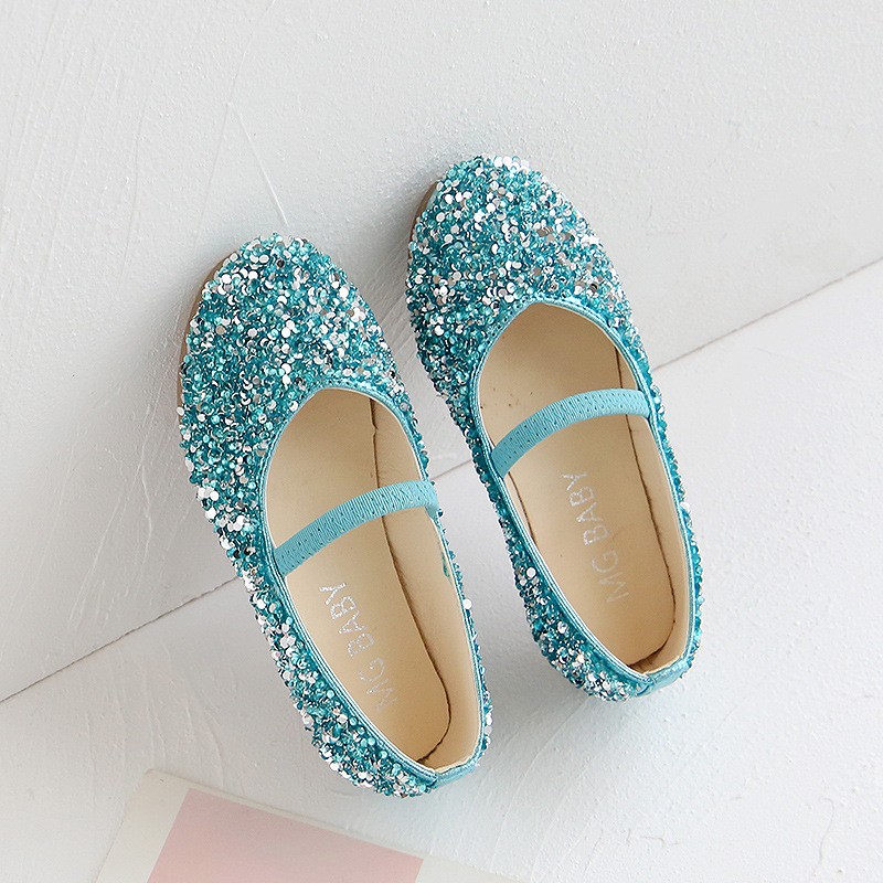 Fashion sequins leather girls princess shoes crystal dance children's shoes spring and autumn new soft sole baby boy kids shoes