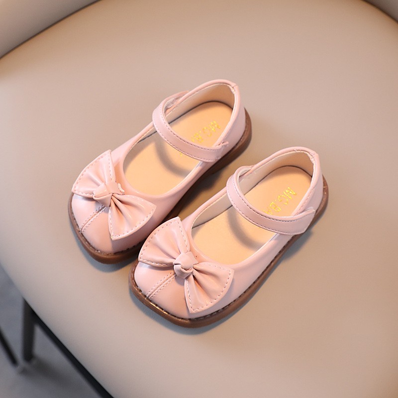 Fashion Bowknot Princess Shoes Girl Baby Shoes with Leather Flex Sole Shallow Mouth Kids Casual Shoes Spring/Summer New Children Single Shoes