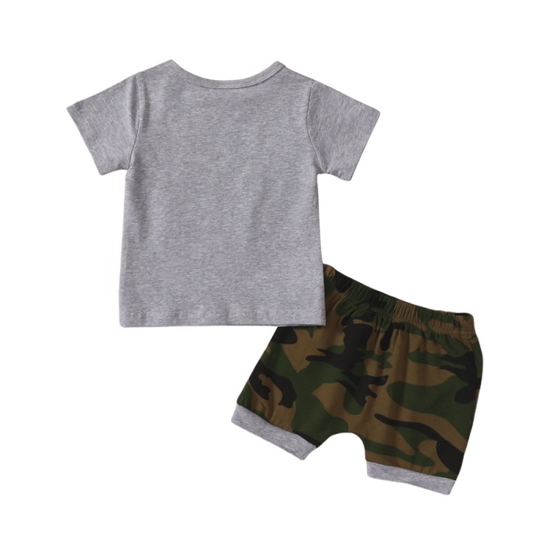 Summer Children Boy Letter Print T-shirt + Shorts Set Summer Camouflage Kids Boys Clothes Sets Baby Sets 1-3 Years For Baby