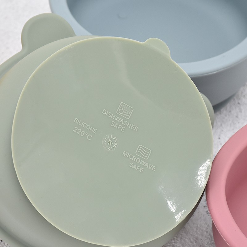 Waterproof Non-slip Silicone Tableware Baby Kitchen Bowl BPA Free Baby Silicone Bowl Feeding Lovely Lion Shaped Tableware