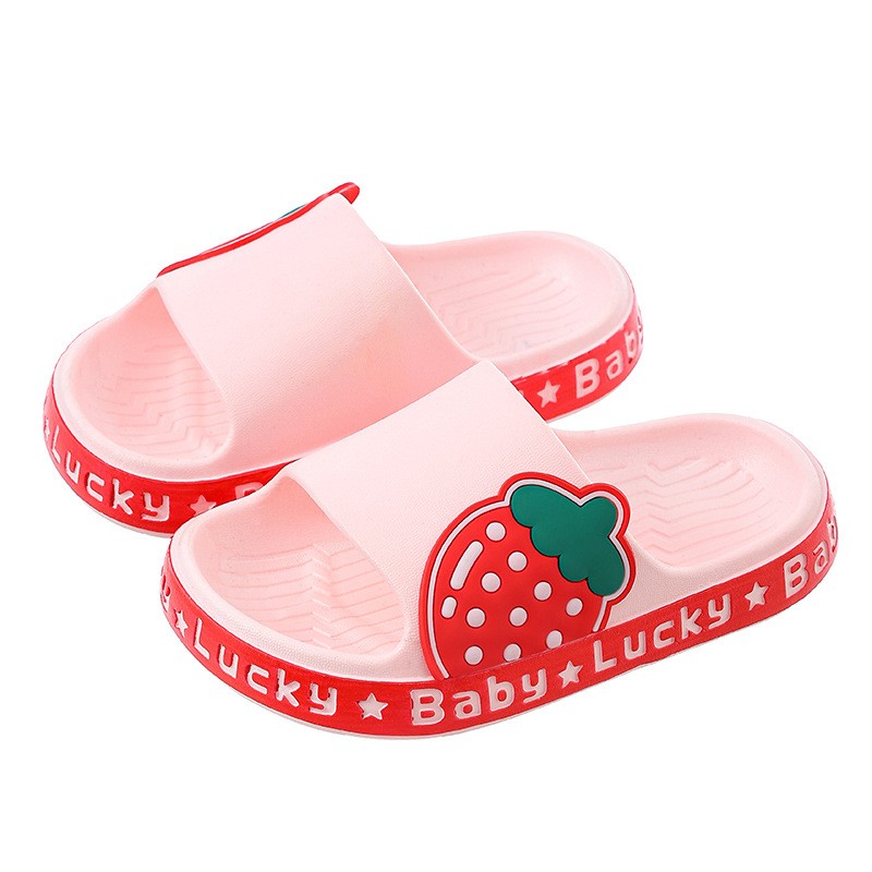 2022 summer children shoes strawberry girls slippers non-slip sandals for boys indoor baby funny slippers kids flip flops