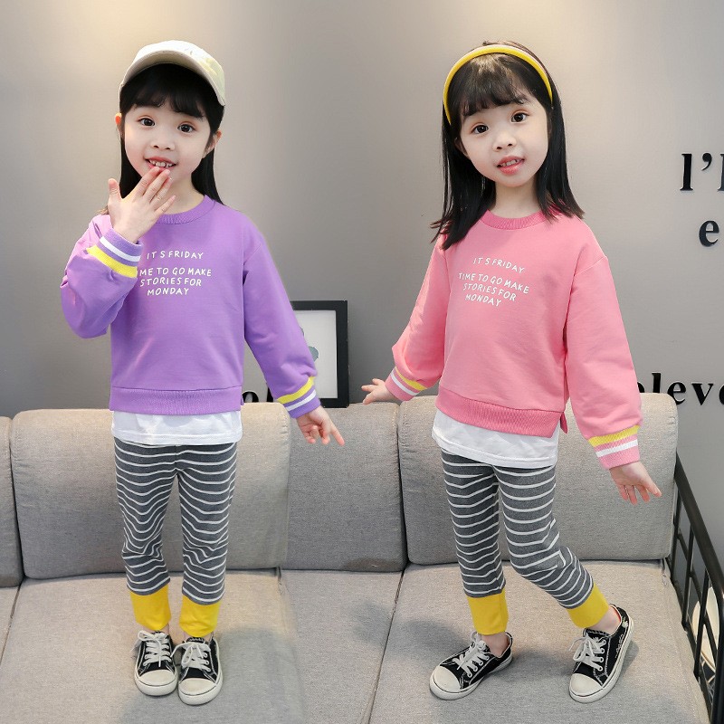 Baby Girls Clothes Sets Kids 2022 Fashion Infant Spring Autumn Cotton 2pcs Outfits Letter Sweatshirt+Pants Baby Tracksuit