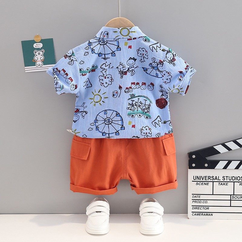 New Summer Baby Boy Clothes Suit Children Girls Cute Shirt Pants 2pcs/set Toddler Casual Costume Infant Outfits Kids Tracksuit