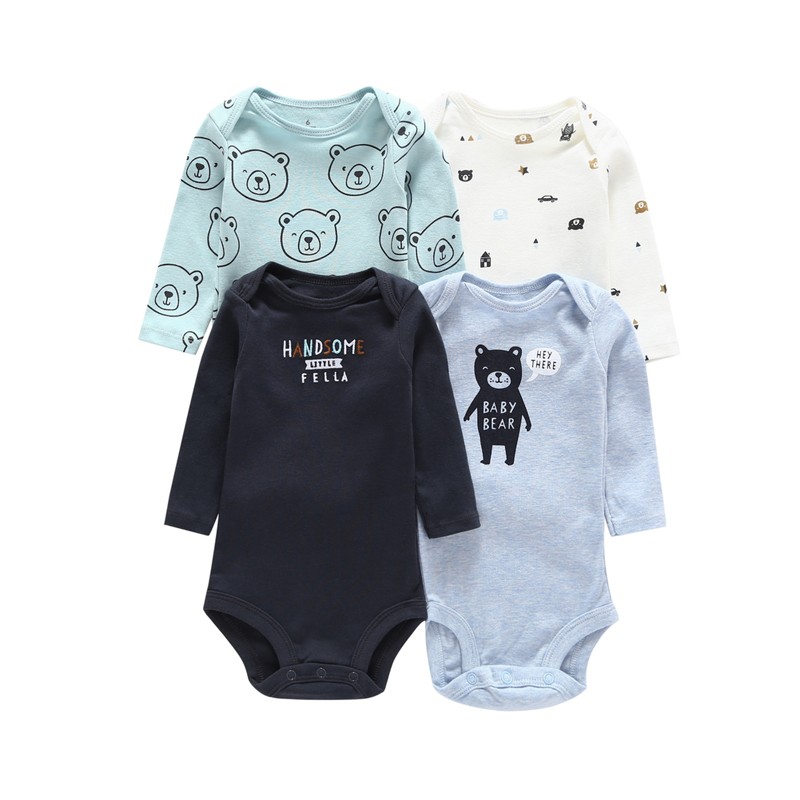 Long Sleeve Romper Cartoon Boy Girl Clothes Infant Clothes Set Newborn Costume Cotton 2022 Autumn Spring Rompers 5pcs