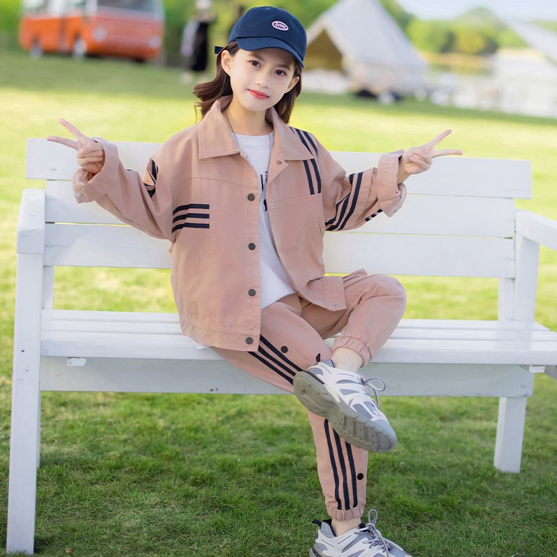 WKPK Spring Autumn Fashion Casual Girls Clothing Sets 4-18 New Kids Tracksuits Kids Comfortable Tracksuit Outdoor Family Tracksuit