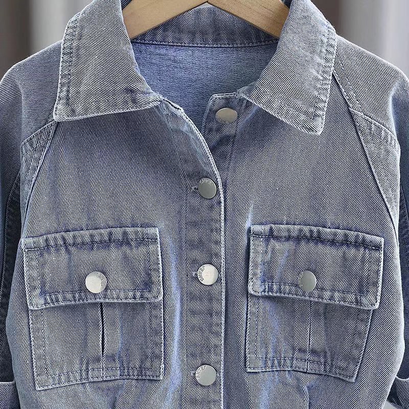 Spring Autumn 1-5year Children Denim Jackets Trench Jean Sequins Jacket Girls Kids Clothes Baby Lace Coat Toddler Casual Outerwear