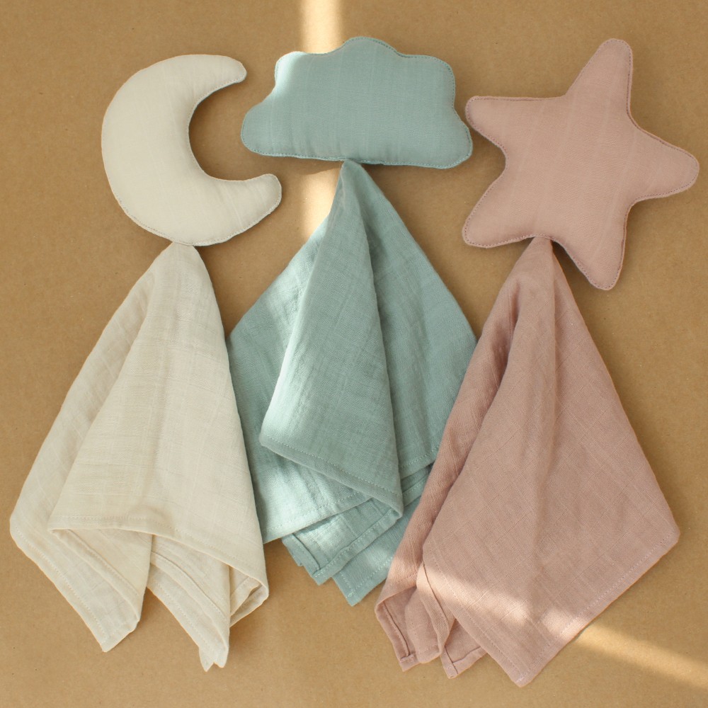 100% Organic Cotton Muslin Baby Safety Blanket Moon Star Game Ins Baby Comforter Newborn Appease Towel