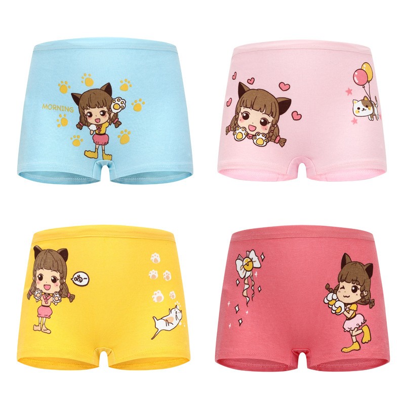 12pcs/lot Design Soft Cotton Girls Panties Cartoon Children Girls Underwear Toddler Kids Boxer Panties Breathable Teenage Briefs