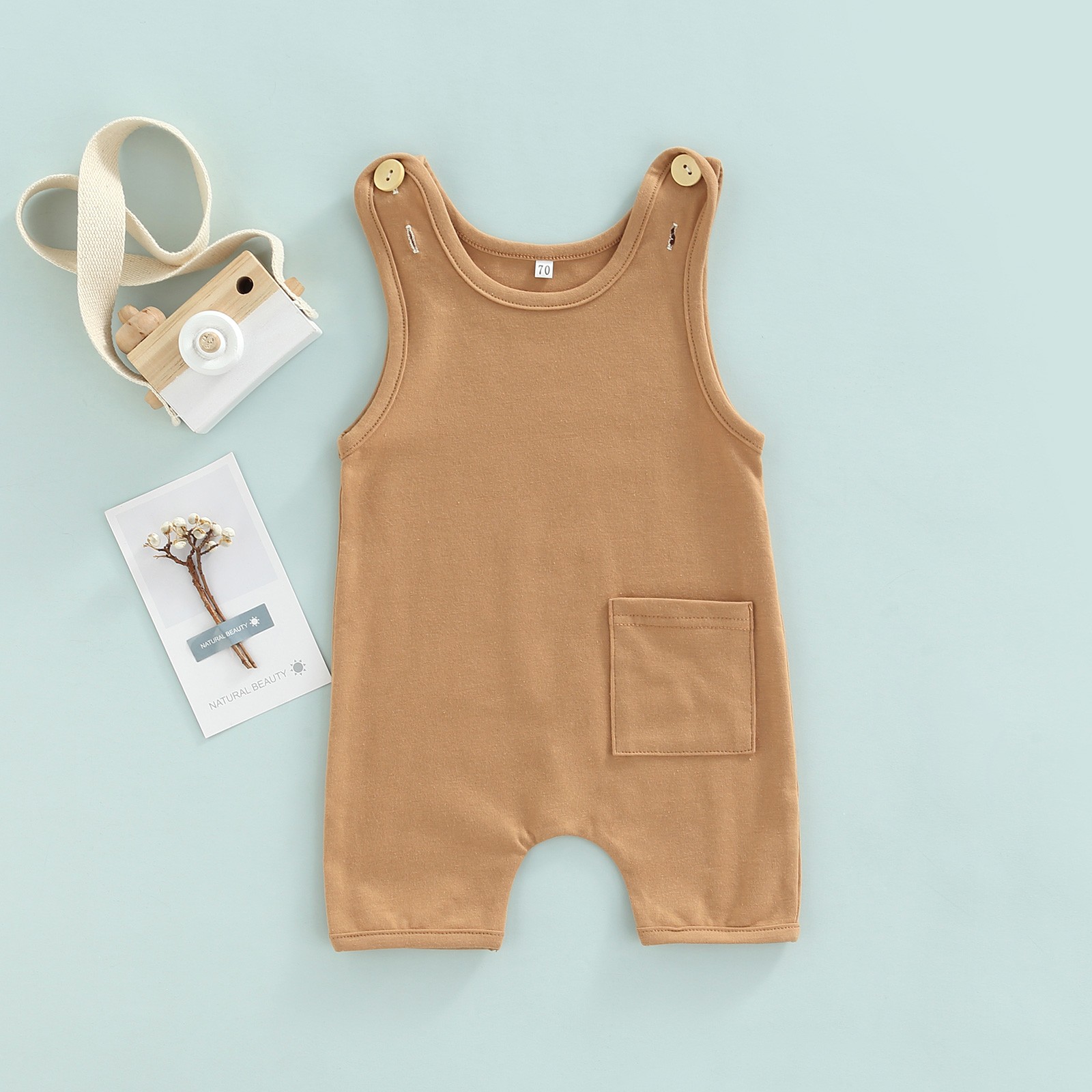 Ma & Baby 0-3Y Baby Boys Girls Jumpsuit Summer Sleeveless Romper Solid Color Baby Clothes Summer Costumes D01