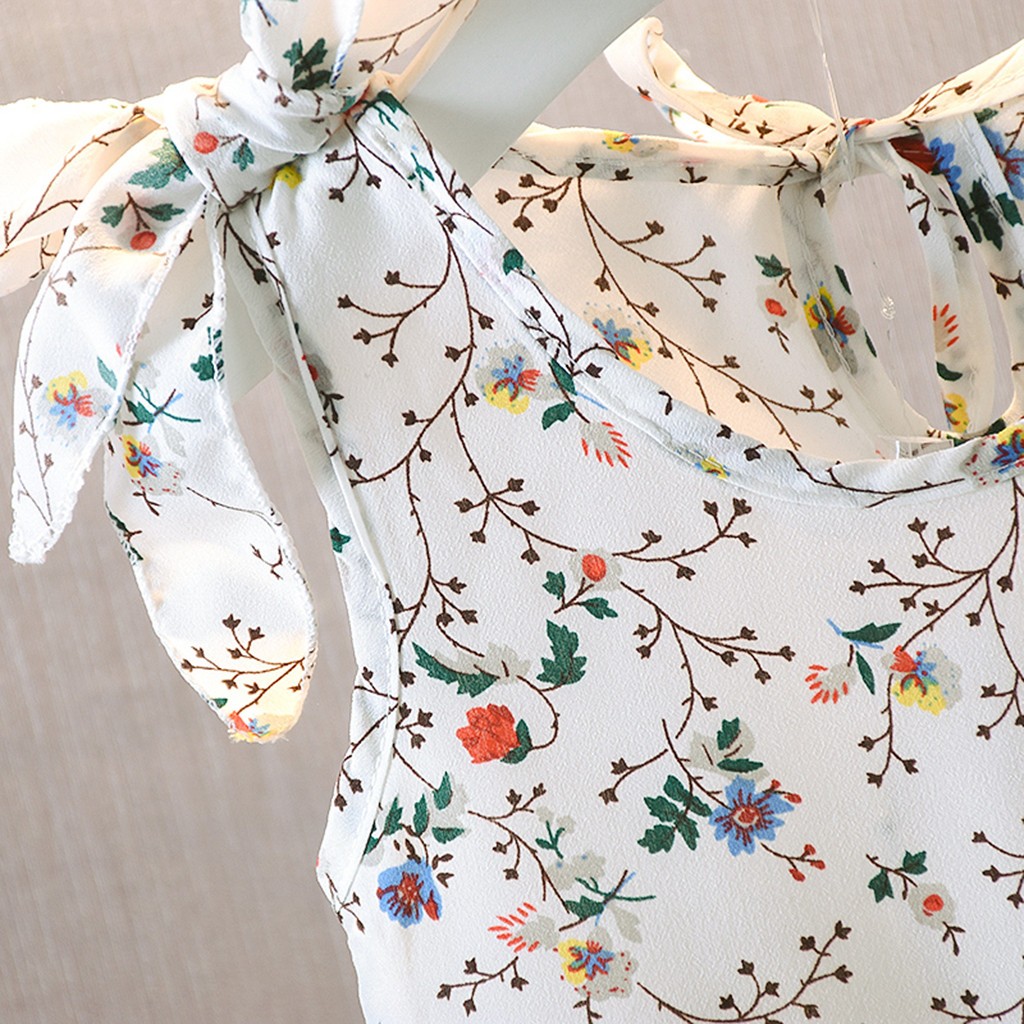 2022 New Summer Baby Toddler Kids Girls Sleeveless Ribbons Bow Floral Dress Princess Dresses Girls Clothes Kids Casual Dresses