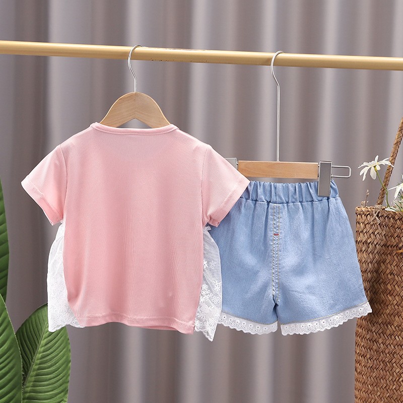 New summer baby clothes suit children girls fashion cute shirt shorts 2pcs/sets baby costume cotton casual kids sportswear