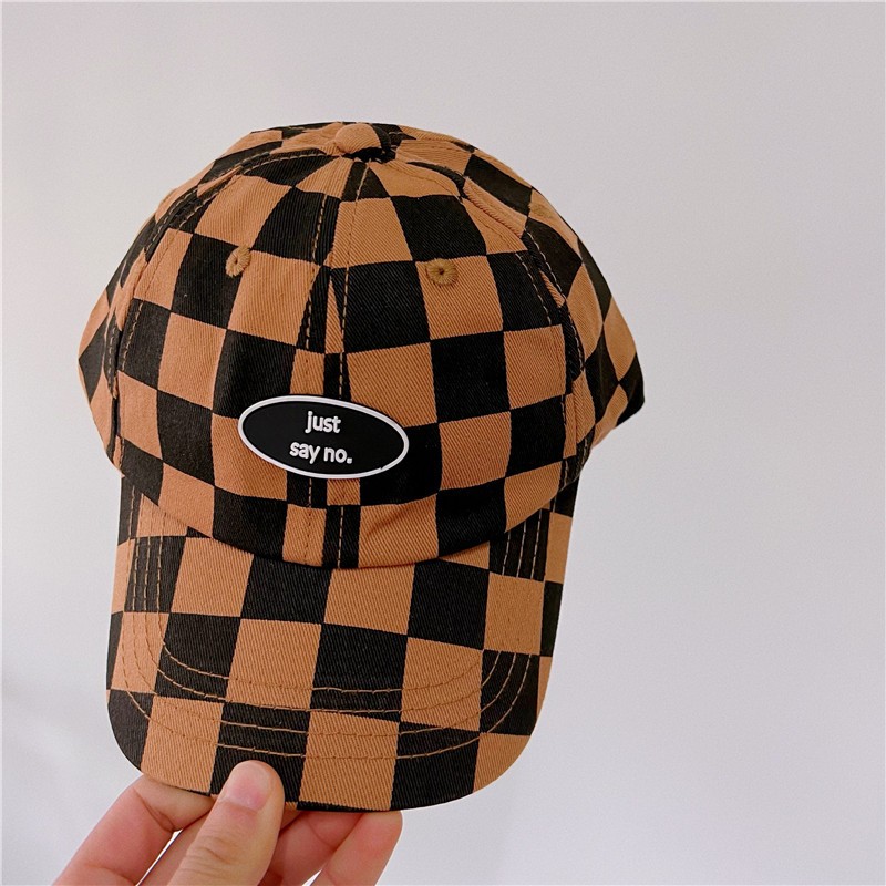 MILANCEL 2022 summer new children's patchwork hat fashion plaid baseball caps