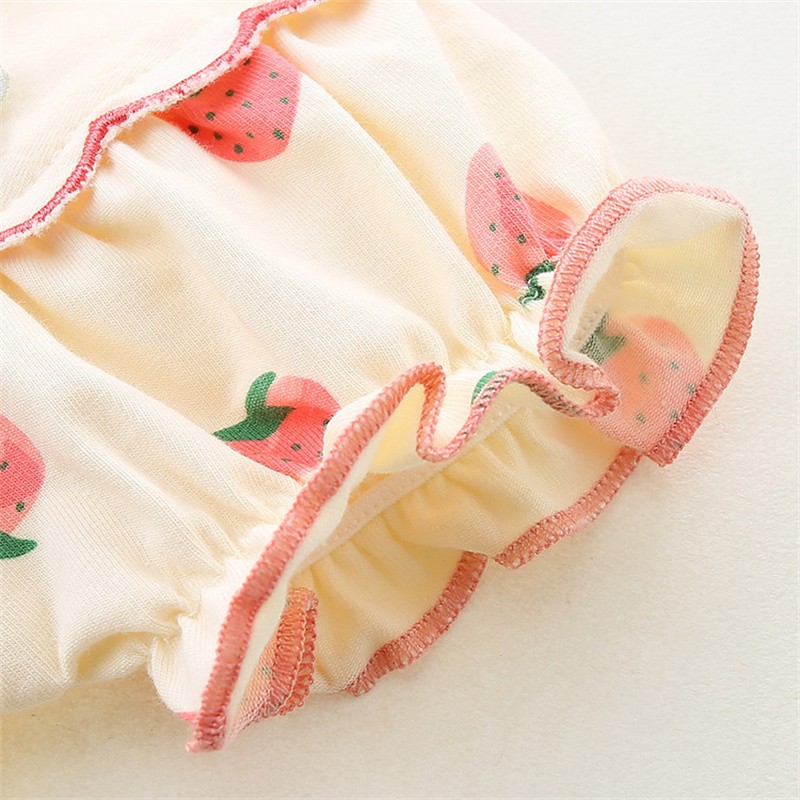 LAUDKA 0-24M Summer Baby Girl Clothes Strawberry Print Cotton Clothes Newborn Baby Princess Girls Underwear