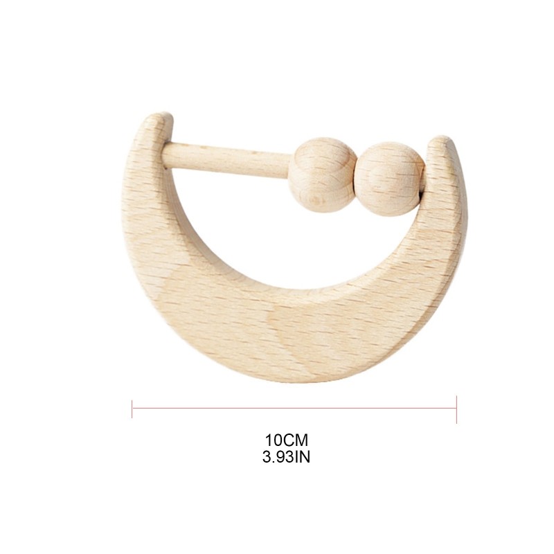 Baby Teether Wooden Rattle Nursing Rattle Chew Molar Bracelet Toy Soother Newborn Shower Gifts