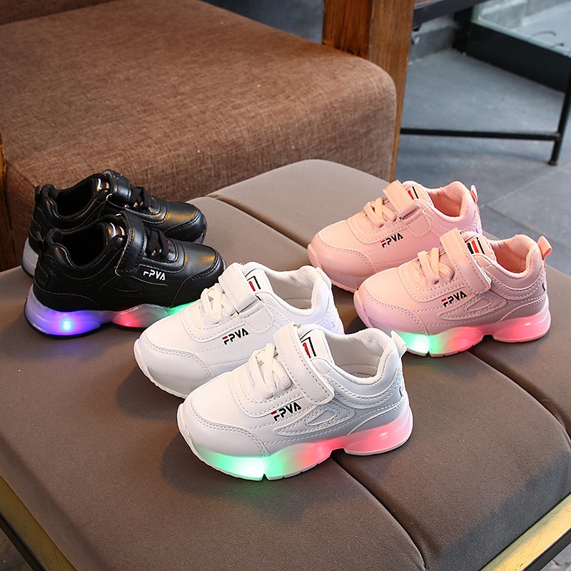 Size 21-30 Children LED Sneakers With Light Up Sole Baby Led Luminous Shoes For Girls / Glowing Lighted Shoes For Kids Boys