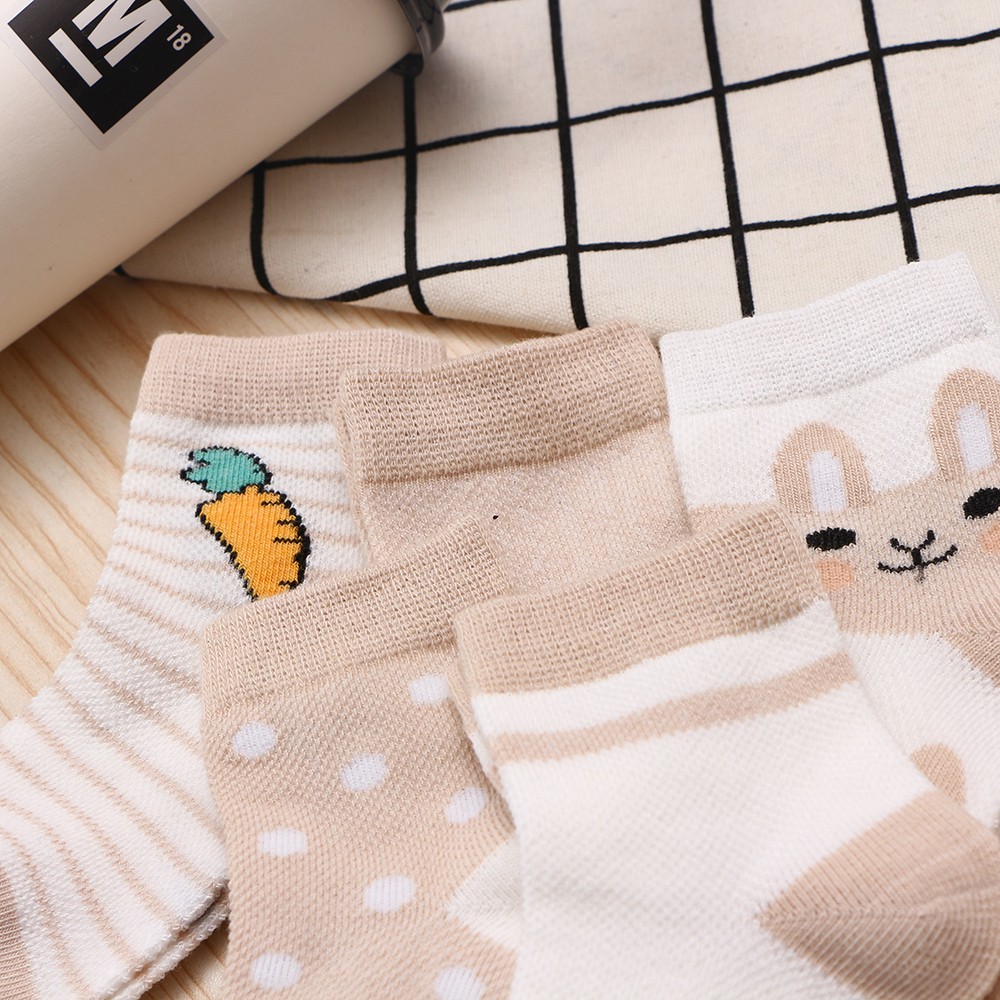 5Pairs/Lot 0-9Y Kids Socks Summer Cotton Cartoon Animal Kids Socks Carrot Girls Mesh Cute Newborn Boy Toddler Children Socks