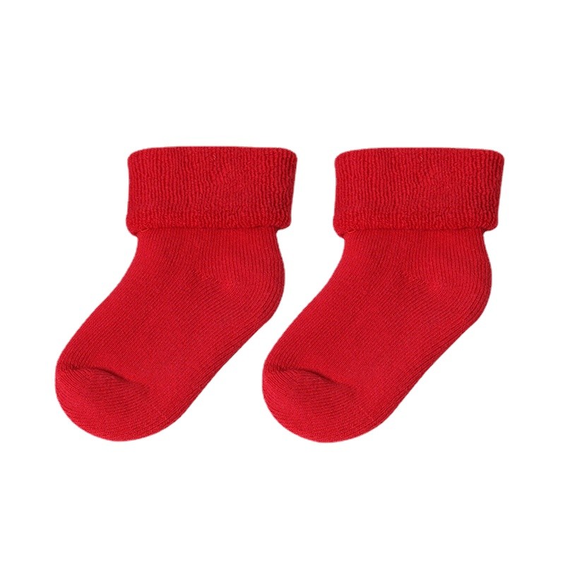 0-3 Years Bbaby Shoe Socks for Newborn Cotton Infant Boys Girls Children Winter Warm Infant Socks Toddler Casual Socks Red