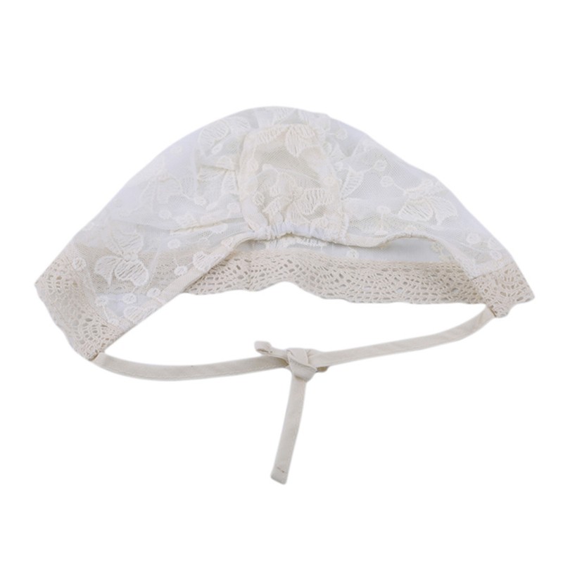 New Baby Lace Patchwork Hats Hollow Out Cute Lace Up Mesh White Solid Color Kids Summer Breathable Hat