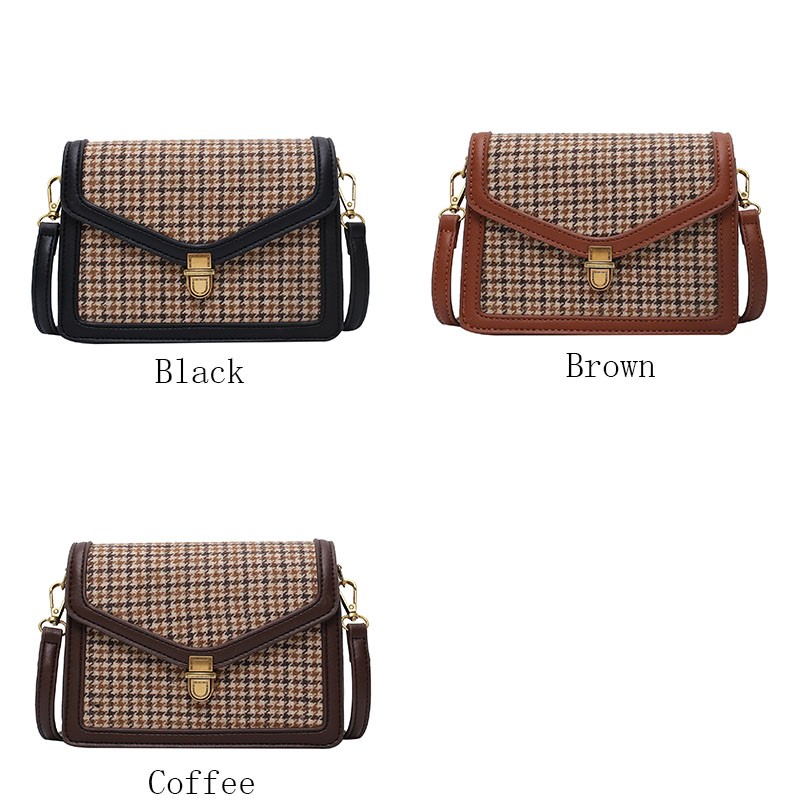 MSGHER Plaid PU Leather Crossbody Bags For Women 2022 Luxury Brand Chain Shoulder Messenger Bag Small Female Travel Bags