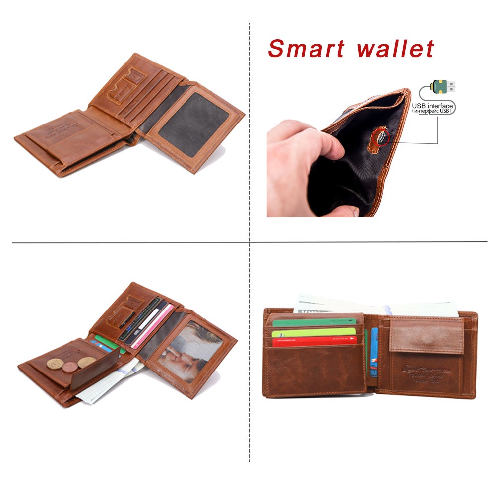 SmartLB Smart Fashion Wallet GPS Bluetooth Tracker Gift for Father's Day Slim Credit Card Holder Inscription