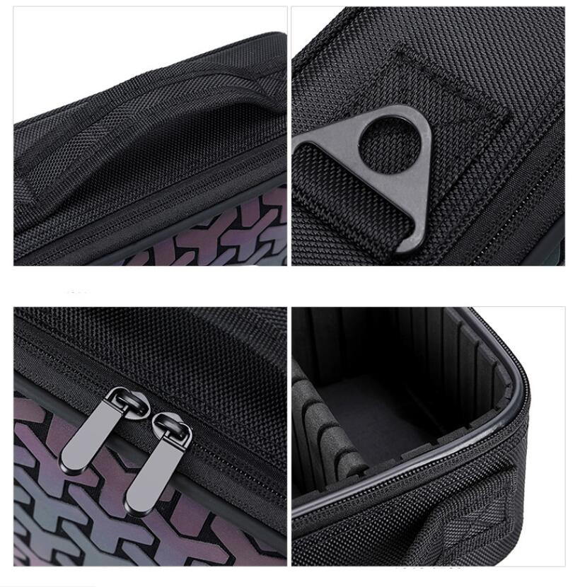 Women's Luminous Travel Cosmetic Bag,Multifunctional Zipper Makeup Bag,Large Capacity Organizer Bag,Luminous Geometric Bag